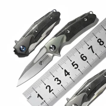 

VENOM mini ATTACKER Ball bearing Flipper Folding Knife M390 blade Titanium+carbon fiber handle camping outdoor knives EDC tools