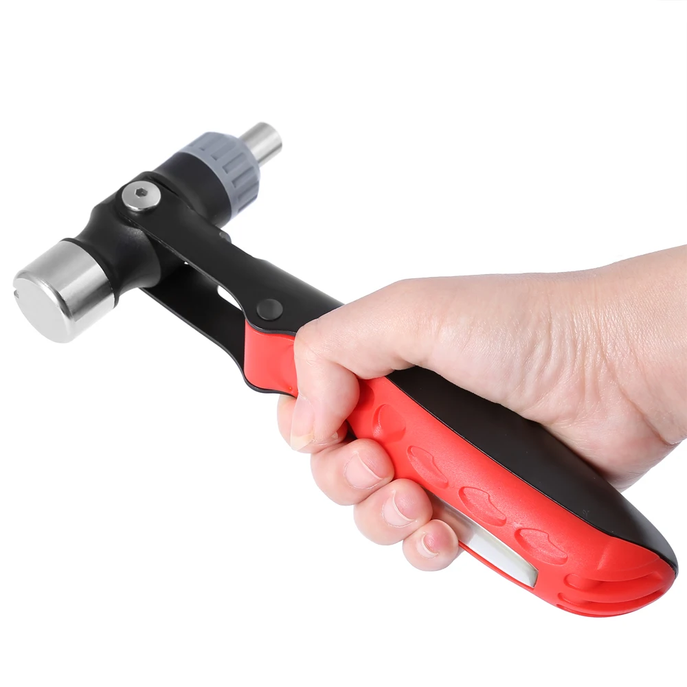 

All-In-One Stainless Steel Repair Tool Multifunctional Hammer Screwdriver Wrench Hand Tools For Car Bike Table Chair Maintenance