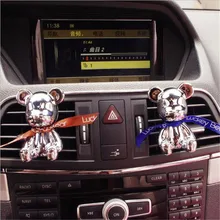 Мультфильм прекрасный мультфильм серебряный медведь с галстуком-бабочкой автомобиль воздуха освежитель воздуха выход ароматный парфюм клип авто аксессуары отличные подарки