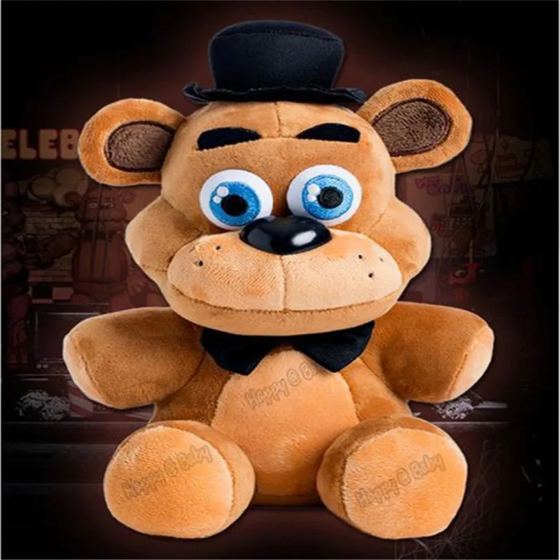 

Hot Official Five Nights At Freddy's 4 FNAF Freddy Fazbear Bear Plush Toys Doll 10"inch freddy Children Christmas Gift