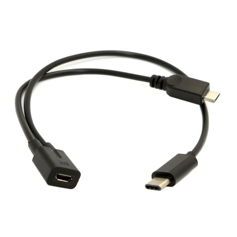 Micro USB мама к USB 3,1 USB-C type C и Micro USB сплиттер папа-папа удлинитель зарядки Y КАБЕЛЬ