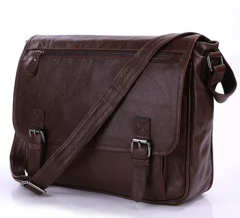 

Nesitu High Quality Coffee 100% Guarantee First Layer Genuine Leather Men Messenger Bags Cowhide Shoulder Bags M7022
