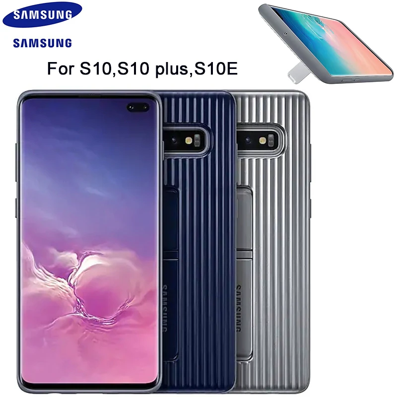 

Samsung Galaxy S10 Standing Protective Case Cover Original for S10+ S10 plus s10E Rugged Kickstand Case EF-RG970CLEGUS