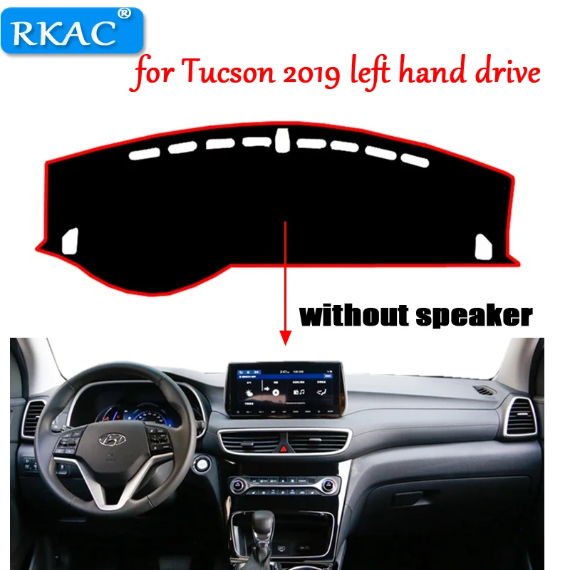 

Противоударный коврик RKAC, автомобильный коврик для приборной панели, пылезащитный коврик для приборной панели, коврик, ковер с защитой от УФ-лучей, нескользящий, для левого руля Tucson 2019