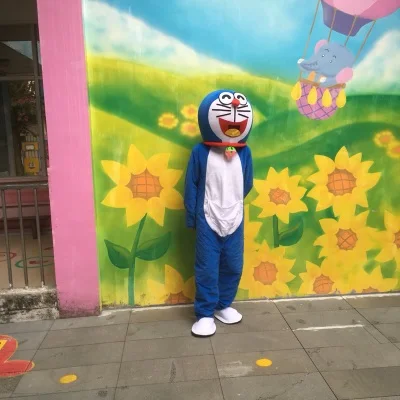 Очень высокое качество Doraemon талисмана Робот-кошка милый характер Аниме Манга талисмана взрослый костюм мультфильм