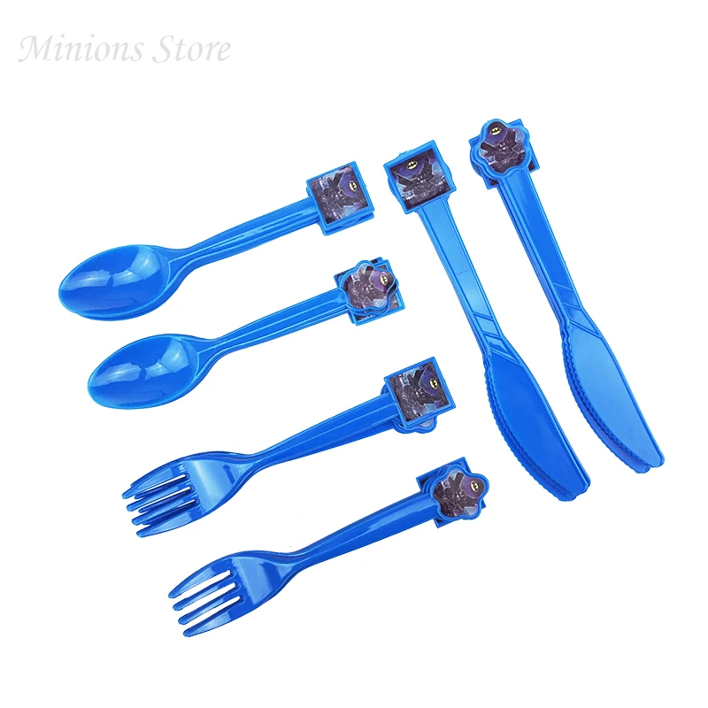 10pcs/lot Batman theme plastic forks and spoons kids birthday party