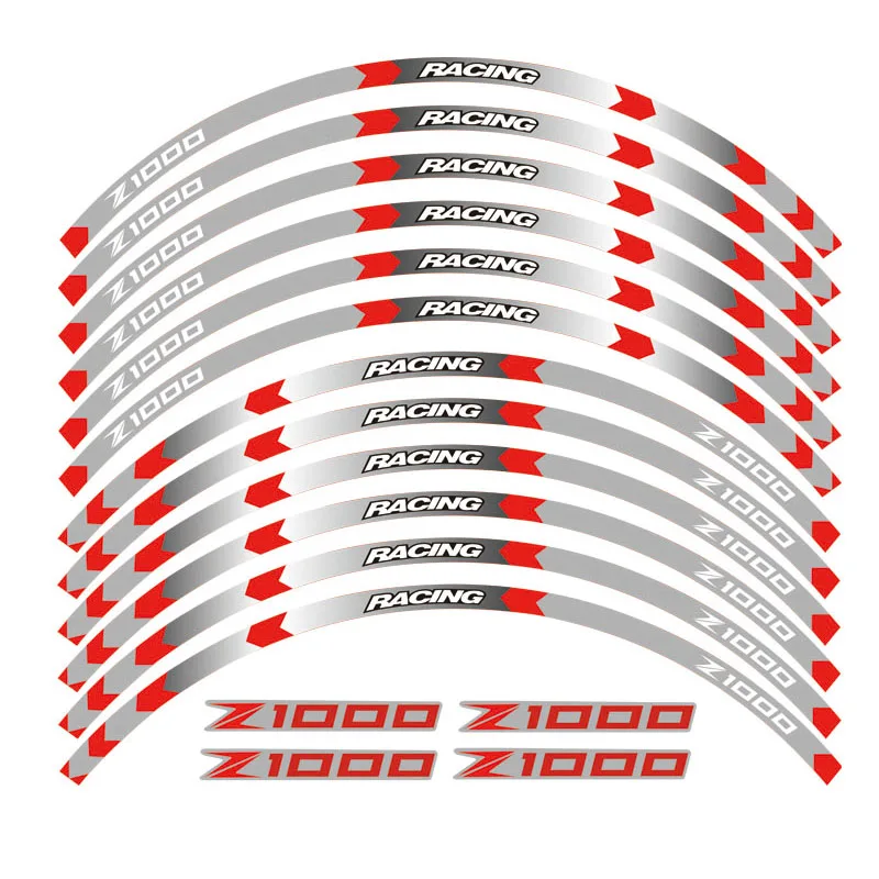 Новая высококачественная 12 шт подходит мотоциклетная наклейка для колес полоса светоотражающий обод для Kawasaki Z1000