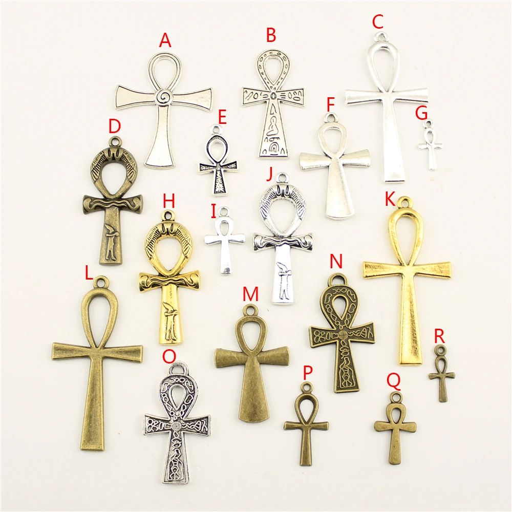 

3 Piece Egyptian War God Ankh Cross Charms Pendant For DIY Jewelry Making Handmade Bracelet Necklace Bag Accessories M033