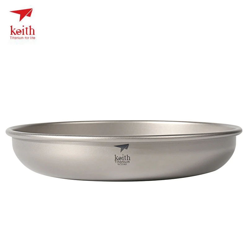 Keith Titanium Plate Portable Ultralight Camping Plate Titanium Dish