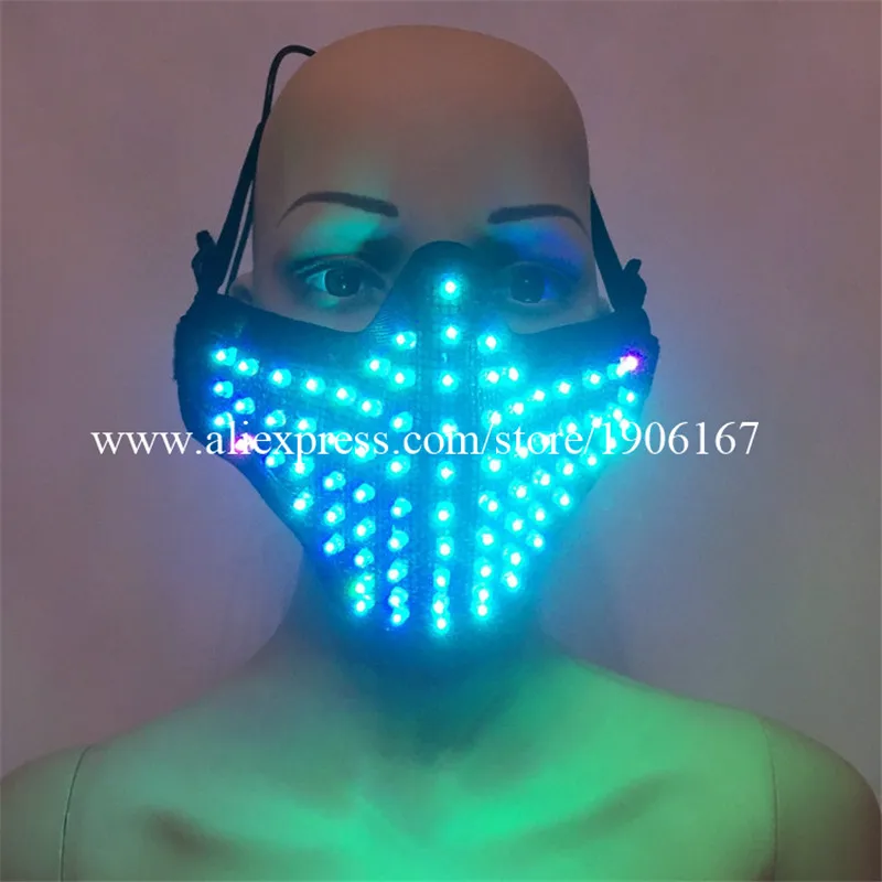 3 Pcs Colorful Led Luminous Mask Night Club Show Illuminate Props Singer Dancewear Halloween