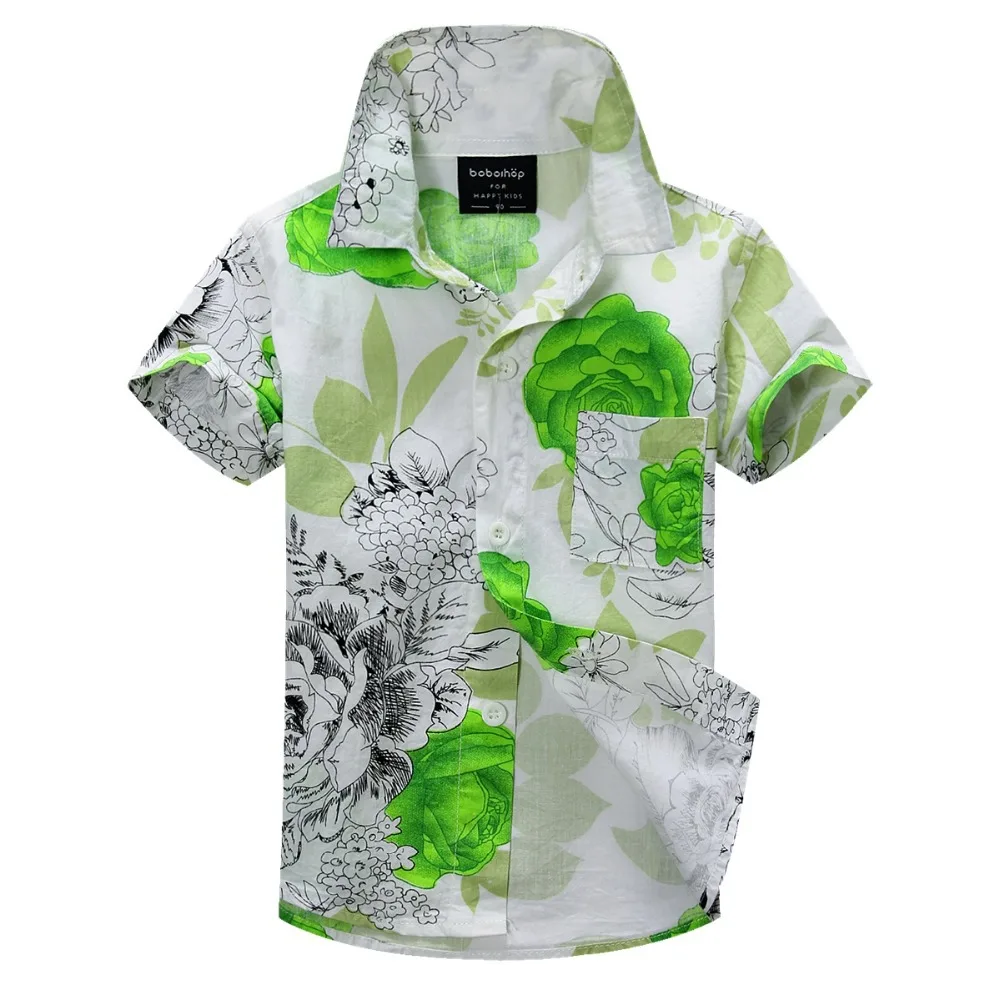 

cotton 100% floral shirt hawaiian shirt aloha shirt for boy T1528