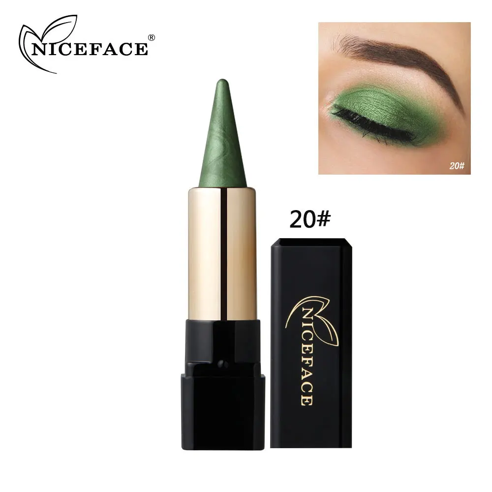 20 NICEFACE 20 цветов, Металлические тени для век, кремовый карандаш, Водостойкий карандаш для теней, стойкий макияж, мерцающий, дымчатый, сверкающий - Цвет: 20