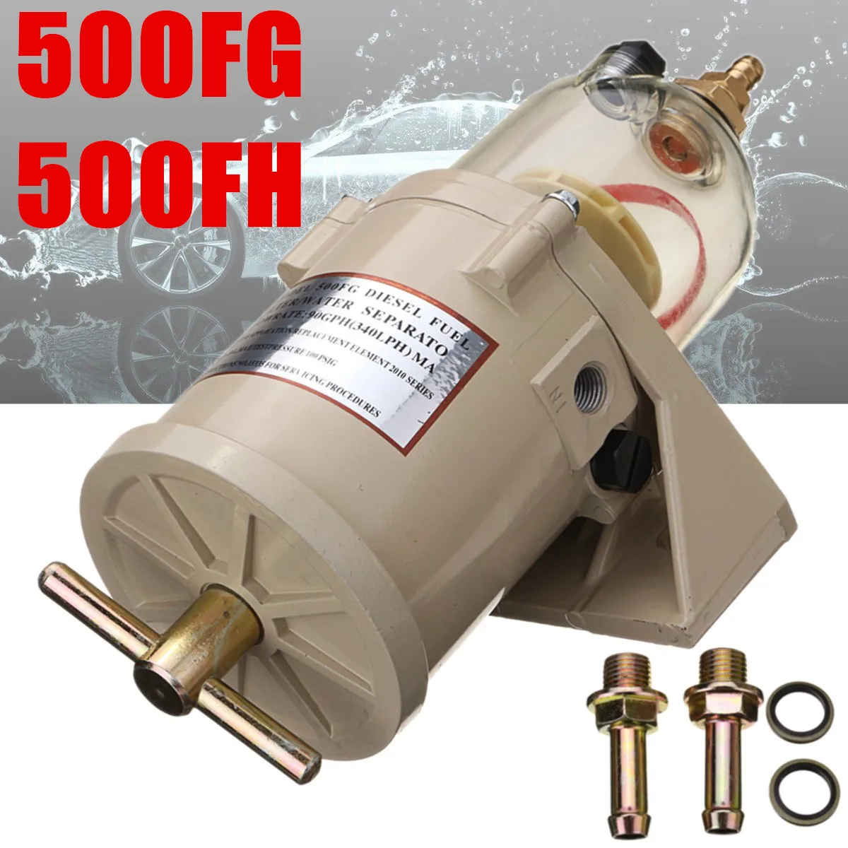 New 500FG 500FH Diesel Marine Boat Filter Water Separator Fuel Filter Water Separator Fit For Diesel