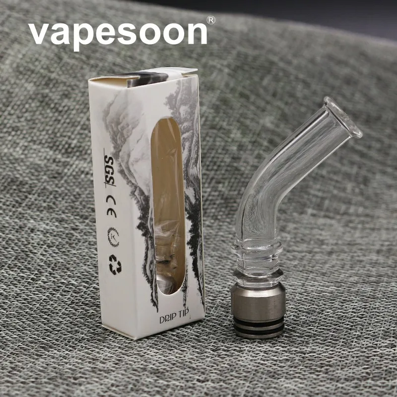 VapeSoon длинный 810/510 капельный наконечник стеклянная труба мундштук стеклянный капельный наконечник прозрачный изгиб капельные наконечники