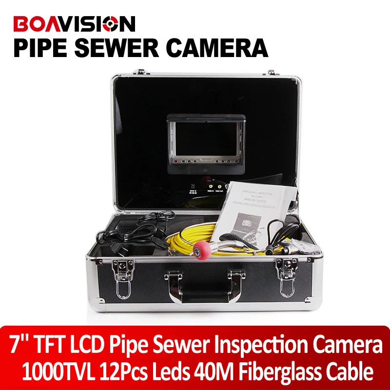 40m Cable Underwater Video Duct Pipe Inspection Camera cmos 1000TVL