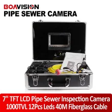 40m Cable Underwater Video Duct Pipe Inspection Camera cmos 1000TVL 12Pcs White LED Lights Sewer Camera 7 Inch LCD Monitor