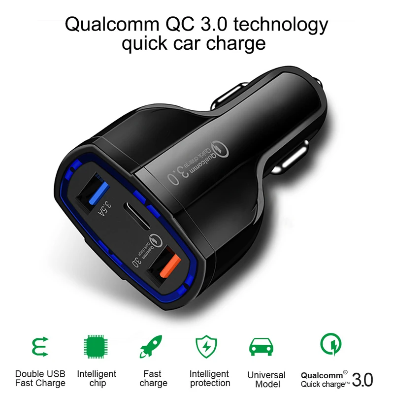VicTsing Car Charger Quick Charge 3.0 Dual USB Ports 3.5A Type-C Car Adapter Quick Charger for iPhone 8 Cigarette Lighter        (7)