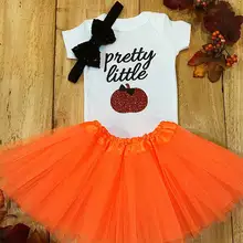 Изготовленный на заказ милый маленький Тыква Хэллоуин боди для новорожденного, для младенца цельный пачка платье комбинезон комплекты одежды Детские вечерние аксессуары для душа