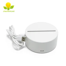 Лидер продаж белый светодиодный Цоколь для 3D Иллюзия Акриловые Light 3 шт. AA Батарея DC 5 В RGB сенсорный выключатель акрил светодиодный Base