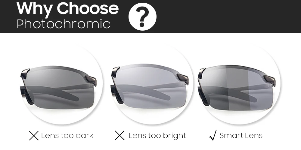 PHOTOCHROMIC SUNGLASSES WITH POLARIZED LENS - DRIVER AND FISHING GLASSES
