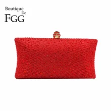 Бутик De FGG Рубиновый Красный бриллиант женские вечерние клатчи блестящие свадебные клатчи и сумки женские вечерние сумки с кристаллами