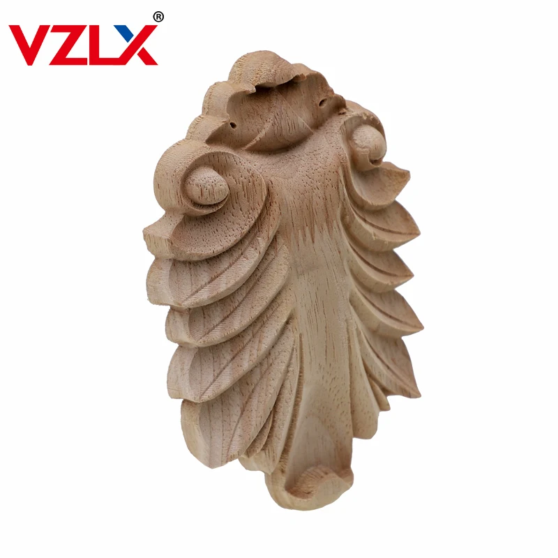 

VZLX Wooden Home Decoration Accessories Modern Cupboard Doors Windows Small Decorative Floral Wood Furniture Applique