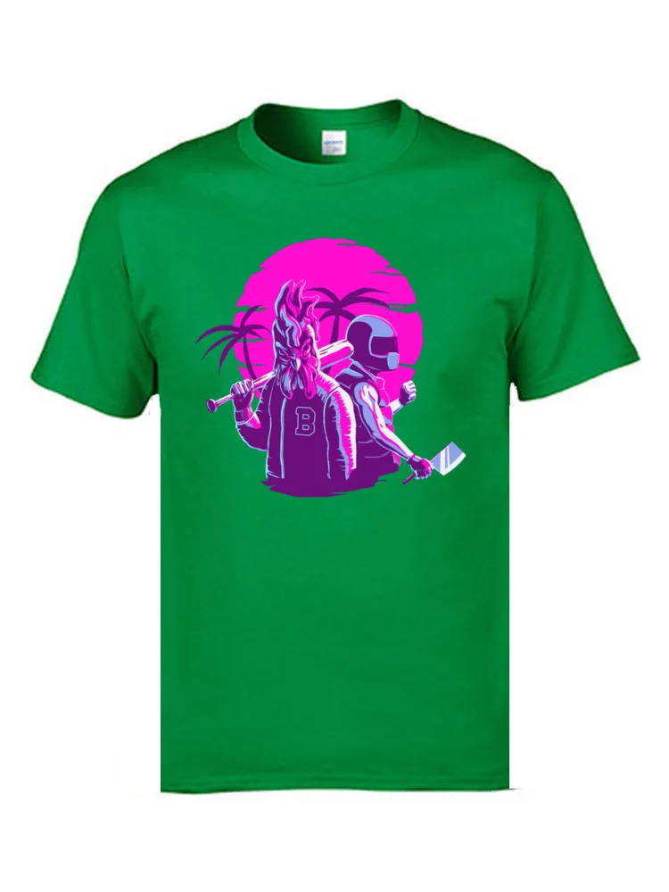 Leisure Jacket and Biker 4184 Round Collar T-shirts Summer/Fall Tops Tees Short Sleeve for Men Company Pure Cotton T Shirt Jacket and Biker 4184 green
