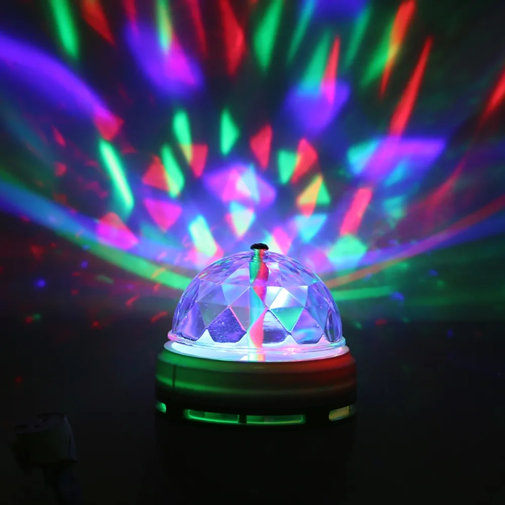 Полноцветная светодиодная лампа 3 Вт E27 RGB автоматическая вращающаяся