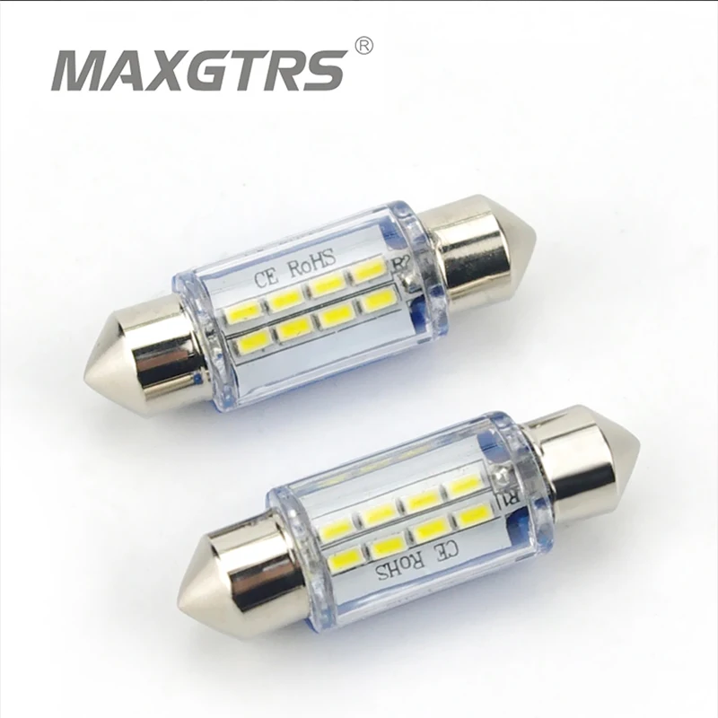 

5x White C5W Festoon Bulb 4014 SMD 8 LED Automobile Interior Light Car lamp Door Dome License Plate Car Styling 31/36/39/41MM