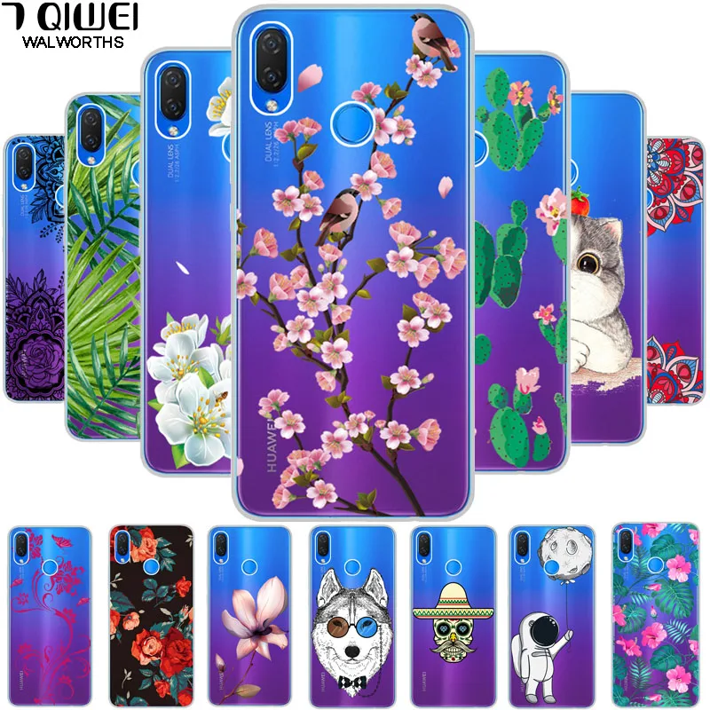 

F For Huawei P Smart Plus Case Psmart Plus Cover Soft Silicone Phone Case for Huawei Nova 3i Case Nova 3 i Transparent TPU 6.3''