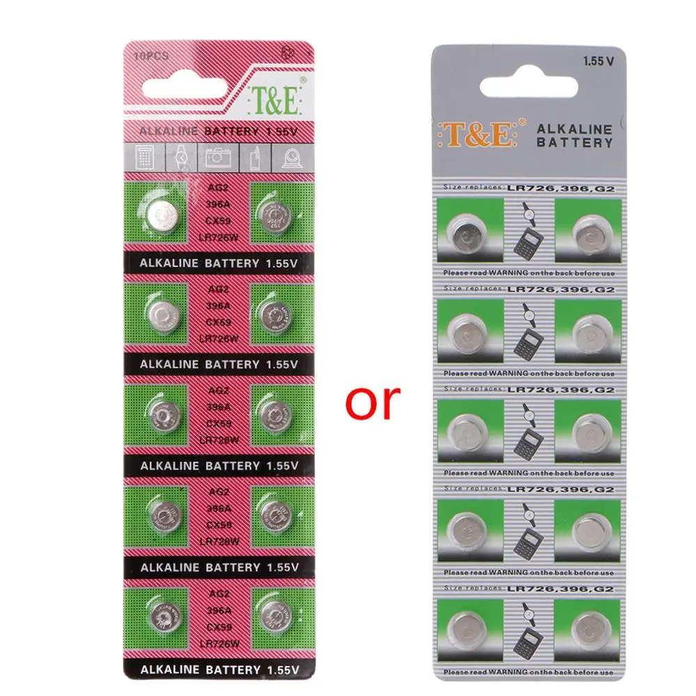 

10PCS Alkaline Batteries AG2 1.5V G2 396A LR726 SR726W GP397 1164SO SR59W SR726 Coin Button Cell Watch Toys Clocks