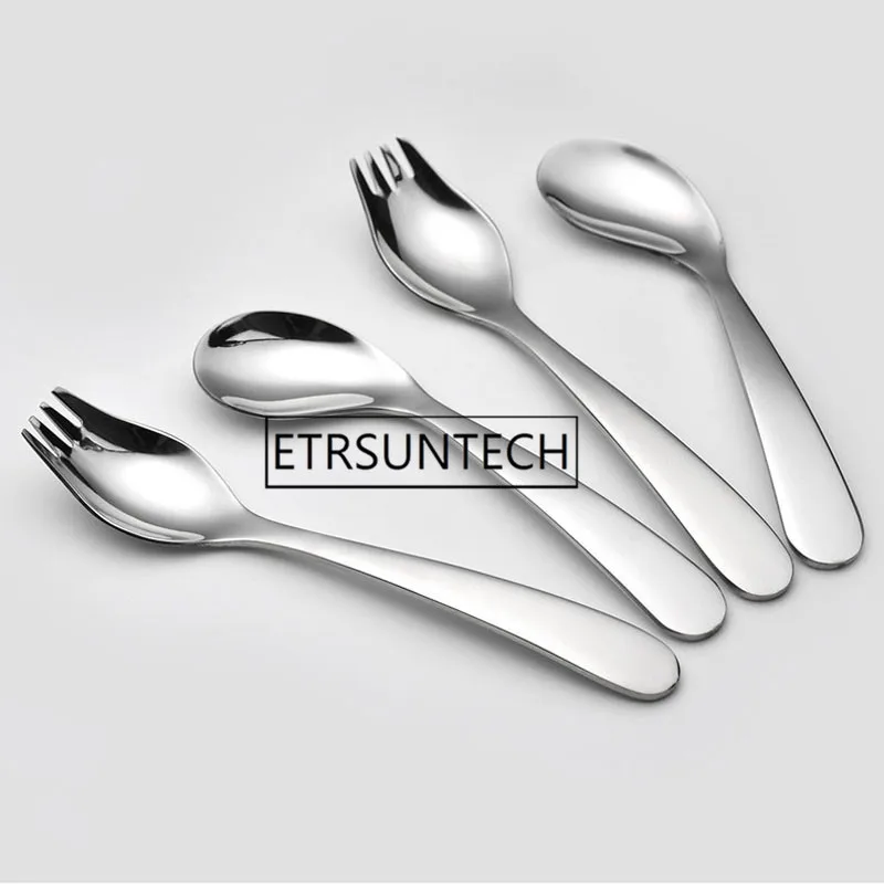 

100pcs Stainless Steel Kids Tableware Dinner Spaghetti Salad Spoon Fork Ice Cream Dessert Tea Spoon Children Gift