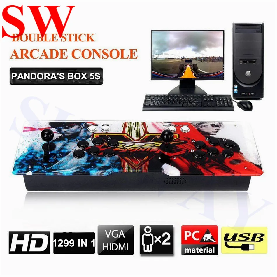 

Box 9S/9H Game Console with Joystick Buttons +2070 in 1 /2199 in 1 Game PCB Board for 2 players Home MAME Game Fighting Console