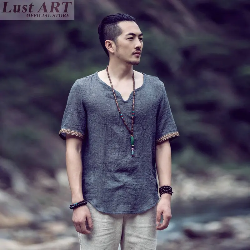 Linen shirts men Traditional chinese clothing store traditional chinese clothing for men traditional AA068