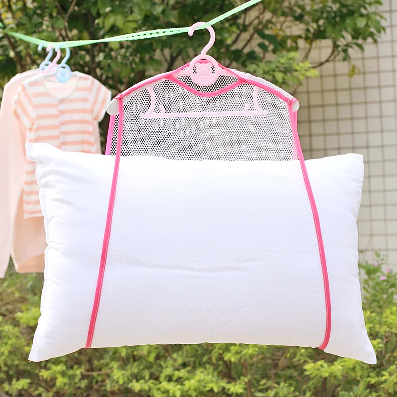 

2019 Multi-function Pillow Fixed Dry Bag Hanging Windproof Net Cover Pillow Toy Drying Rack Mesh Transparent Bag Household