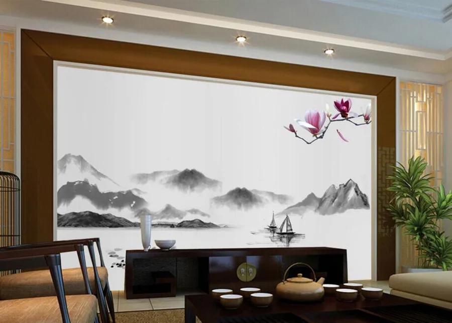 Пользовательские Papel де Parede, китайский пейзаж Джейд Орхидея обои, ресторан гостиная ТВ стены спальни 3D настенные фрески обои