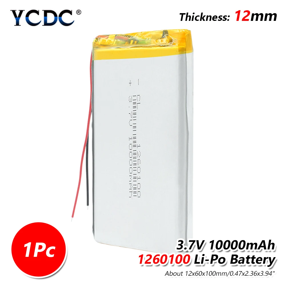 1/2/4 шт. литий-полимерный Перезаряжаемые батареи 3,7 V 1260100 10000mah высокой энергии литий-полимерный аккумулятор Батарея Замена пакет - Цвет: 1 piece