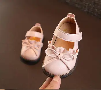 

2018 Baby Princess Girls Shoes Cute Toddler hard sole first walkers Spring Autumn Infant Leather Shoes For Party Dress