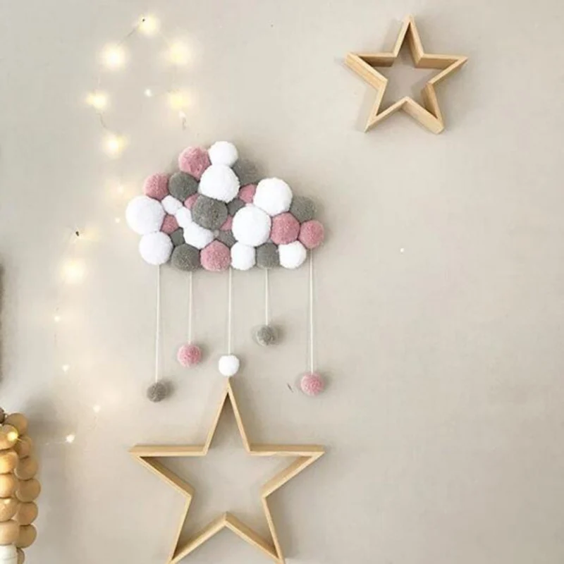 

Funny Handmade Raining Clouds Water Drop Bed Hanging Teepees Tent Toy For Children Baby Pillow Kids Room Decoration AB