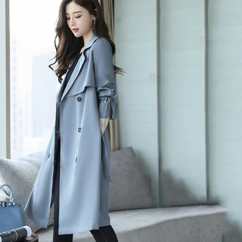 

Spring Autumn New High quality Large size Loose Medium length Women Windbreaker Jacket Fashion Women Windbreaker Jacket NUW202