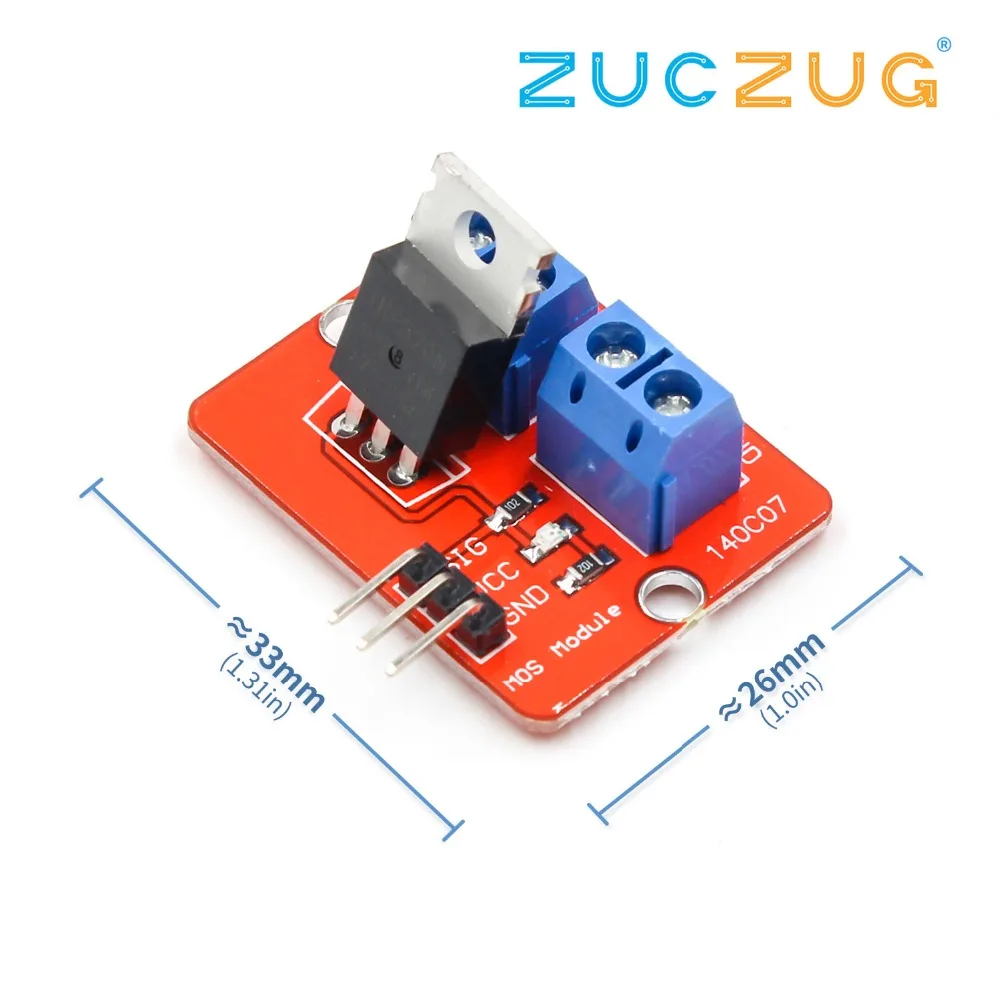 

0-24V Top Mosfet Button IRF520 MOS Driver Module MCU ARM Raspberry pi