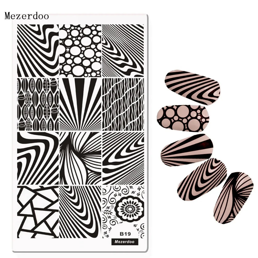 Classic Line Zebra Strips Patterns Nail Art Stamp Template Image Plate 12 6cm Wood Grain Style