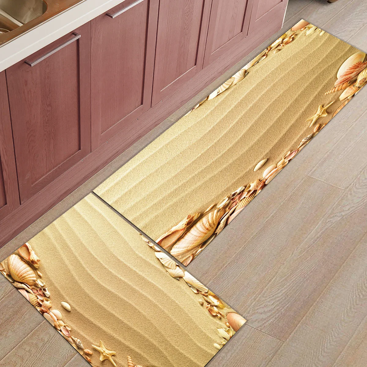 

Beach Shell Starfish Bathroom Accessories Set Dirt Debris Mud Trapper Floor Carpets Area Runners Accent Rugs Living Room