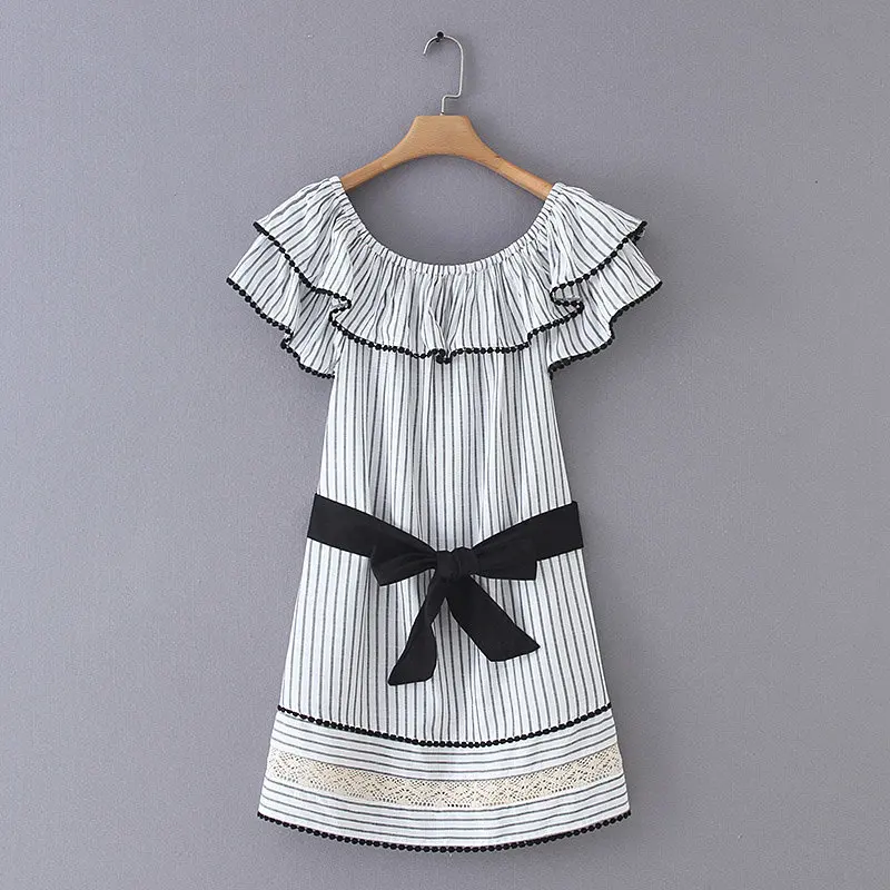

Xiaozhou 65-19115 European and American fashion style laminated decorative dress