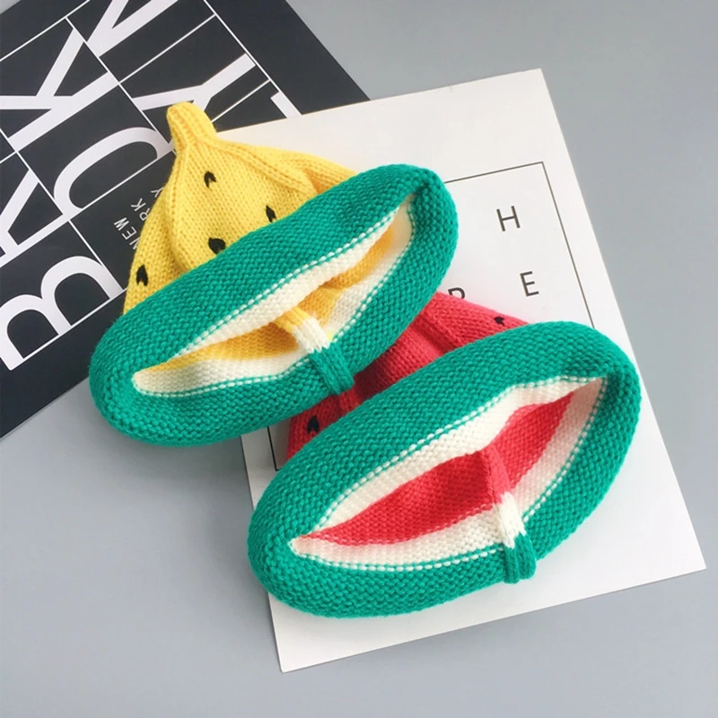 Fashion Mother & Child Baby Warm Winter Knit Beanie Fur Hat watermelon Cap and  Lei feng's Hat  6-28M Age Baby Kids Favorite (5)