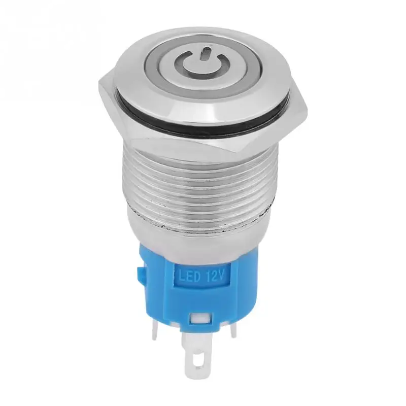 

Car 16mm Flat Head Ring Power Symbol Momentary Metal Button Switch with 12 V LED Light Car Lighting Accessories New Arrivals