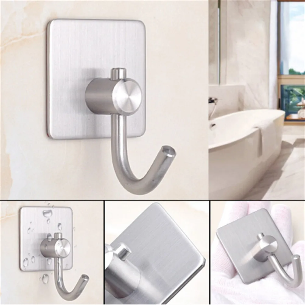 Bathroom Kitchen Towel Hook Self Adhesive Clothes Bag Hooks Portable