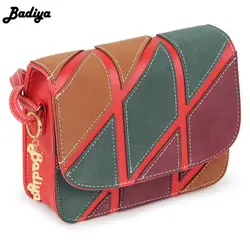 Badiya искусственная кожа Hasp Дизайн Для женщин сумка лоскутные модные сумки для Для женщин Краткое Дизайн женские Офисные Сумки