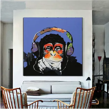 

Happy Music Time Direct from Artist Hand painted Modern Abstract Oil Painting On Canvas Wall Art Decor No Framed CT004