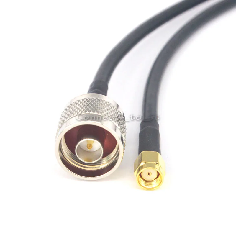 

N Male to RP SMA Male (Hole in center) RF Coax Connector Adapter Coaxial Extension Cable 19 inch 50CM